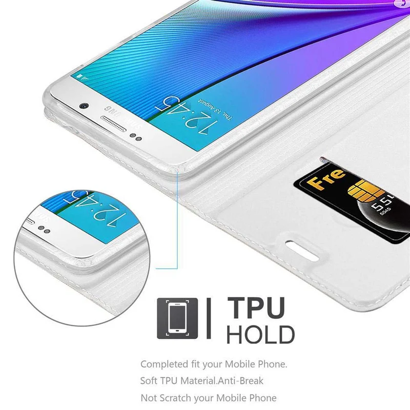 Cadorabo Hülle kompatibel mit Samsung Galaxy NOTE 5 Schutzhülle mit Magnetverschluss, Standfunktion und Kartenfach