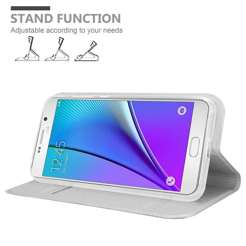 Cadorabo Hülle kompatibel mit Samsung Galaxy NOTE 5 Schutzhülle mit Magnetverschluss, Standfunktion und Kartenfach