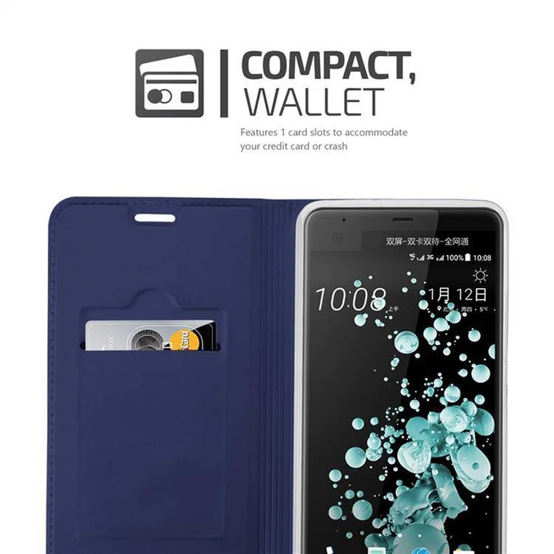 Cadorabo Hülle kompatibel mit HTC U ULTRA Schutzhülle mit Magnetverschluss, Standfunktion und Kartenfach