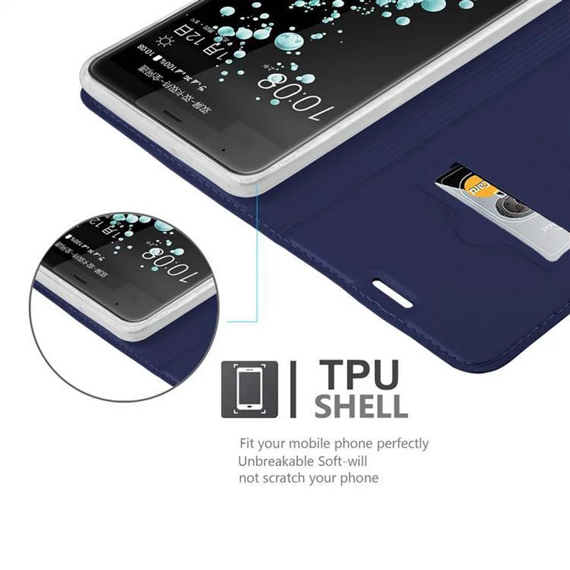 Cadorabo Hülle kompatibel mit HTC U ULTRA Schutzhülle mit Magnetverschluss, Standfunktion und Kartenfach