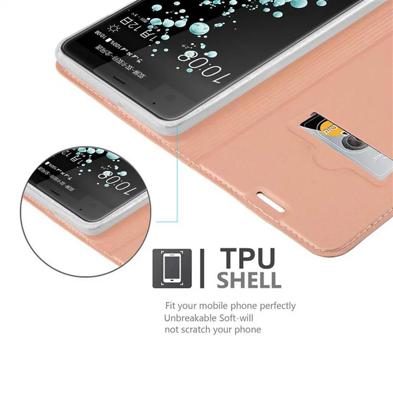 Cadorabo Hülle kompatibel mit HTC U ULTRA Schutzhülle mit Magnetverschluss, Standfunktion und Kartenfach