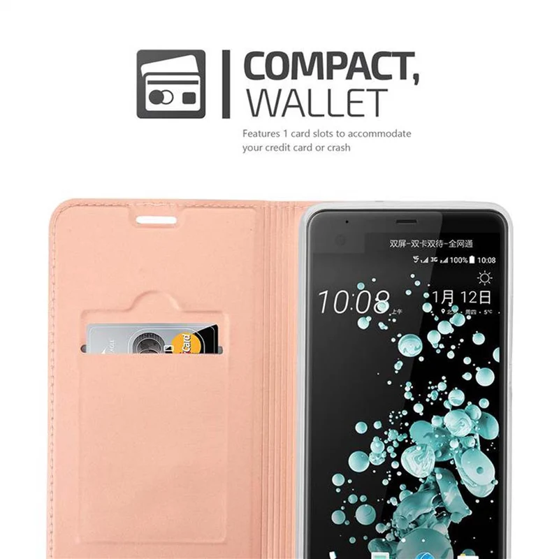Cadorabo Hülle kompatibel mit HTC U ULTRA Schutzhülle mit Magnetverschluss, Standfunktion und Kartenfach