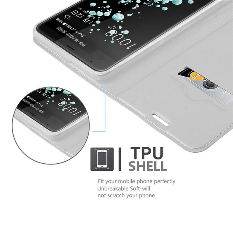 Cadorabo Hülle kompatibel mit HTC U ULTRA Schutzhülle mit Magnetverschluss, Standfunktion und Kartenfach
