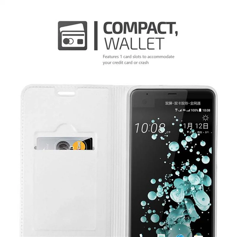 Cadorabo Hülle kompatibel mit HTC U ULTRA Schutzhülle mit Magnetverschluss, Standfunktion und Kartenfach