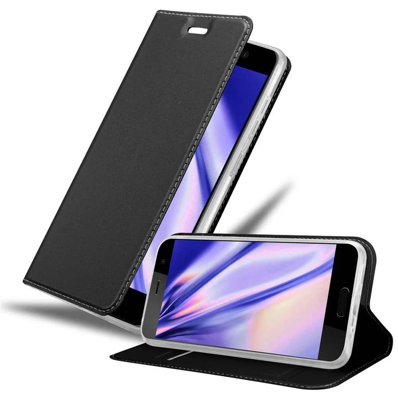 Cadorabo Hülle kompatibel mit HTC U PLAY Schutzhülle mit Magnetverschluss, Standfunktion und Kartenfach