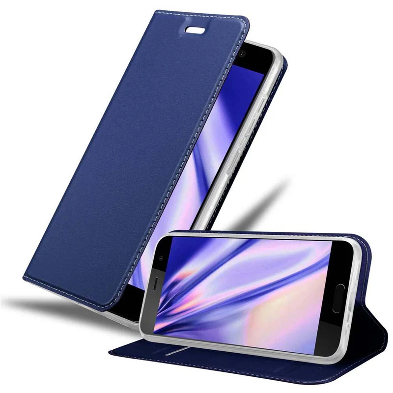 Cadorabo Hülle kompatibel mit HTC U PLAY Schutzhülle mit Magnetverschluss, Standfunktion und Kartenfach