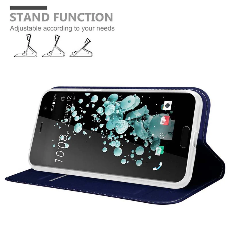Cadorabo Hülle kompatibel mit HTC U PLAY Schutzhülle mit Magnetverschluss, Standfunktion und Kartenfach