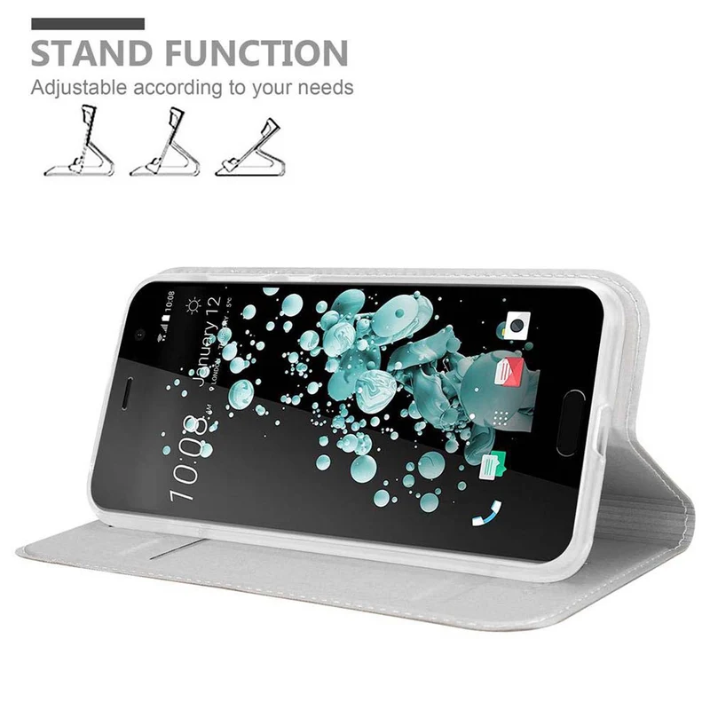 Cadorabo Hülle kompatibel mit HTC U PLAY Schutzhülle mit Magnetverschluss, Standfunktion und Kartenfach