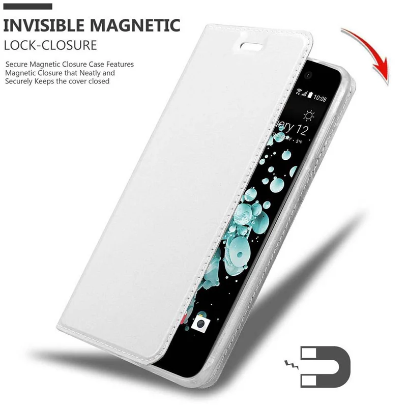 Cadorabo Hülle kompatibel mit HTC U PLAY Schutzhülle mit Magnetverschluss, Standfunktion und Kartenfach