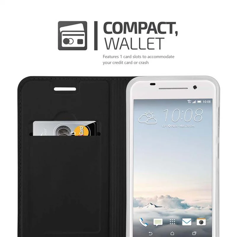 Cadorabo Hülle kompatibel mit HTC ONE A9 Schutzhülle mit Magnetverschluss, Standfunktion und Kartenfach