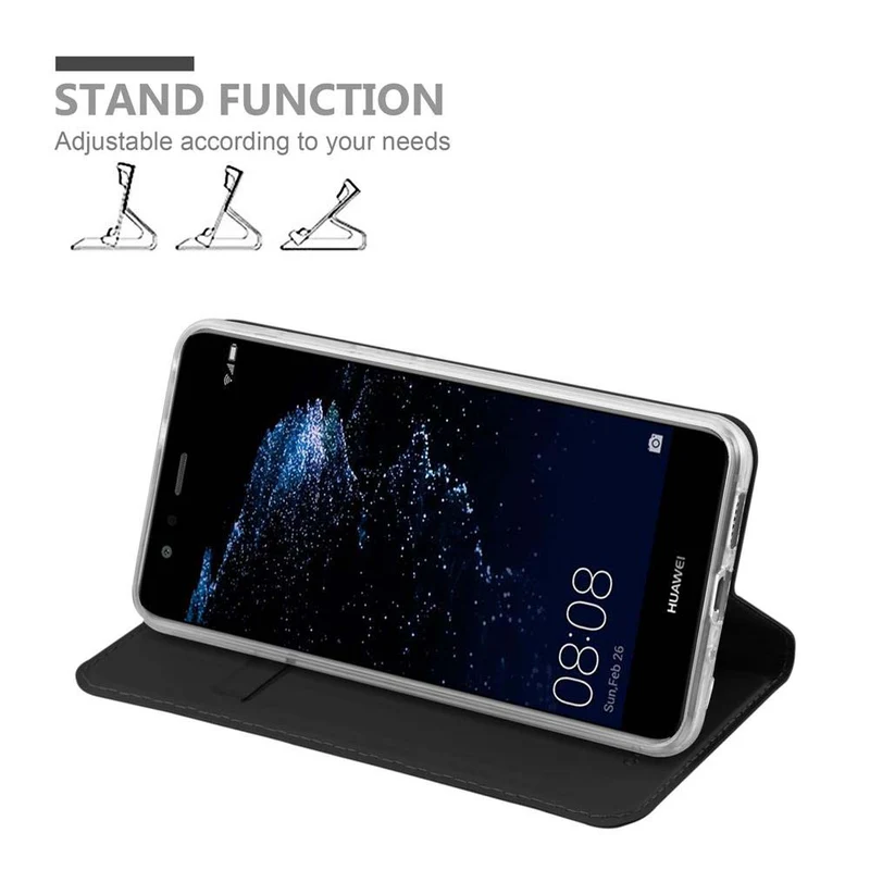 Cadorabo Hülle kompatibel mit Huawei P10 LITE Schutzhülle mit Magnetverschluss, Standfunktion und Kartenfach