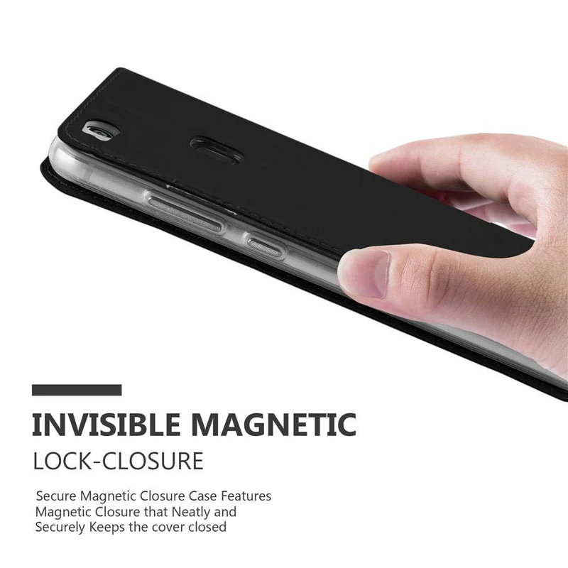 Cadorabo Hülle kompatibel mit Huawei P10 LITE Schutzhülle mit Magnetverschluss, Standfunktion und Kartenfach