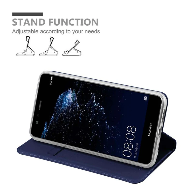 Cadorabo Hülle kompatibel mit Huawei P10 LITE Schutzhülle mit Magnetverschluss, Standfunktion und Kartenfach
