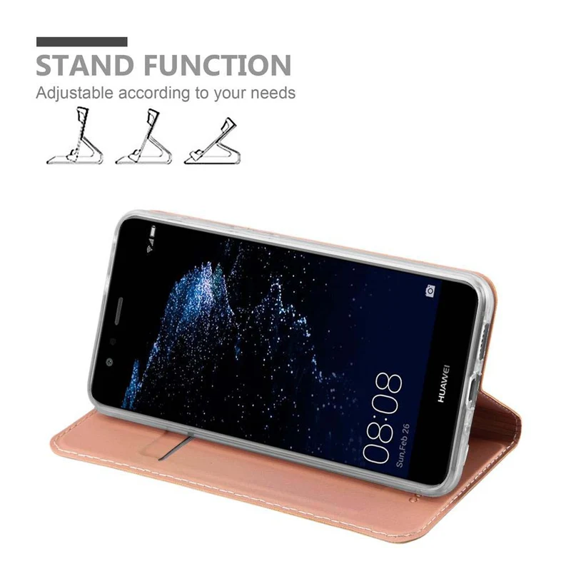 Cadorabo Hülle kompatibel mit Huawei P10 LITE Schutzhülle mit Magnetverschluss, Standfunktion und Kartenfach