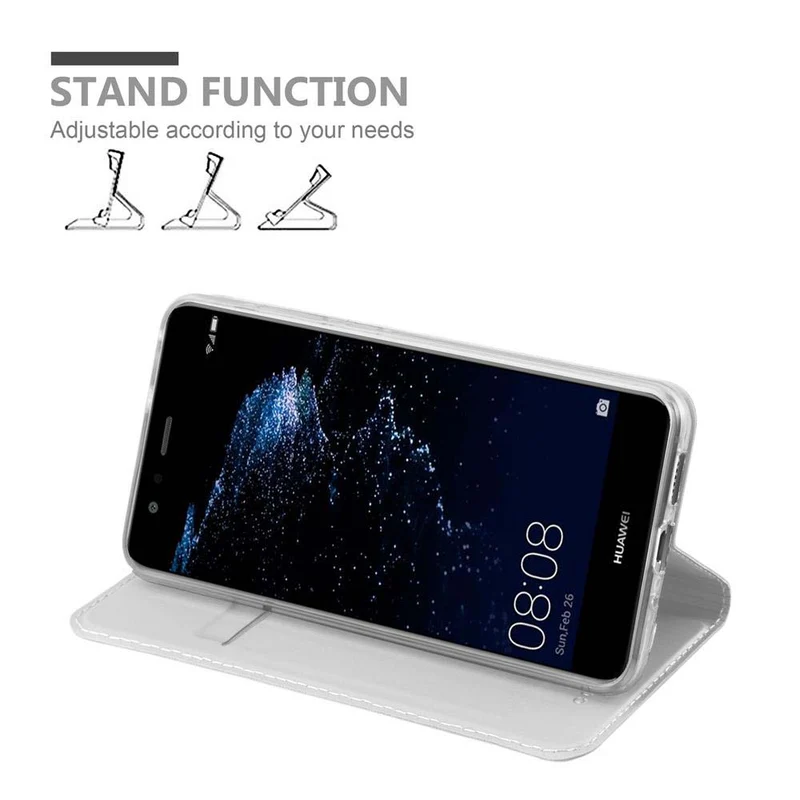 Cadorabo Hülle kompatibel mit Huawei P10 LITE Schutzhülle mit Magnetverschluss, Standfunktion und Kartenfach