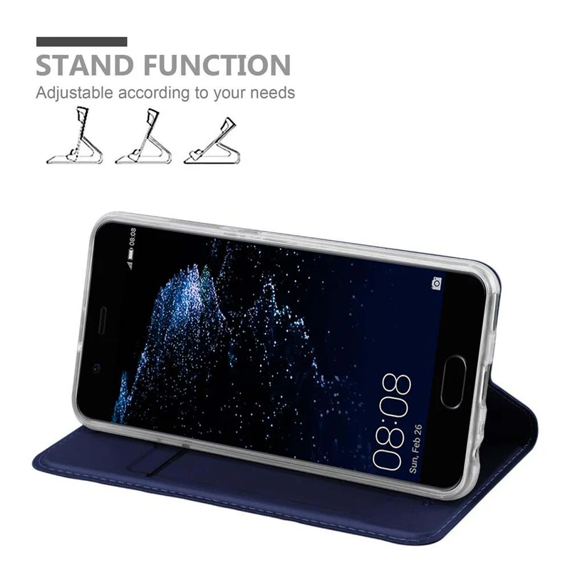 Cadorabo Hülle kompatibel mit Huawei P10 Schutzhülle mit Magnetverschluss, Standfunktion und Kartenfach