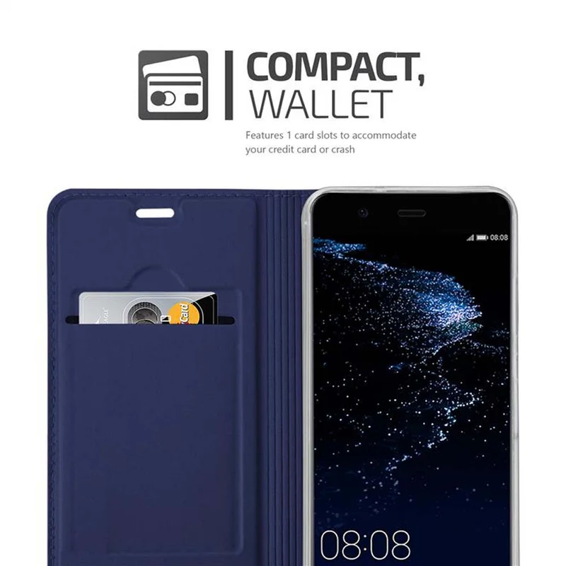 Cadorabo Hülle kompatibel mit Huawei P10 Schutzhülle mit Magnetverschluss, Standfunktion und Kartenfach