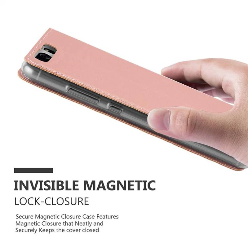 Cadorabo Hülle kompatibel mit Huawei P10 Schutzhülle mit Magnetverschluss, Standfunktion und Kartenfach