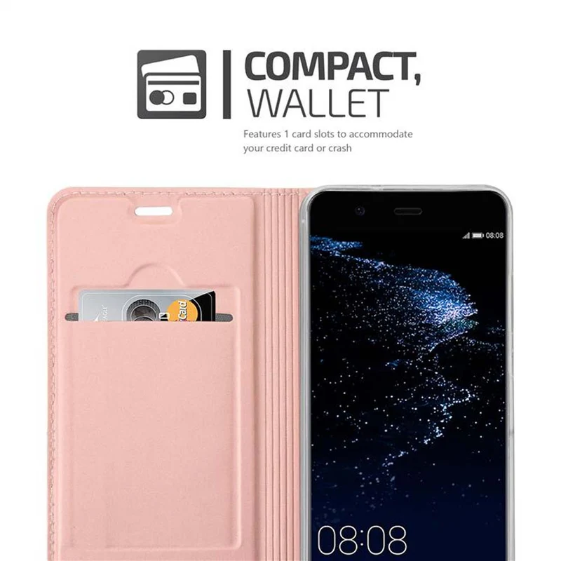 Cadorabo Hülle kompatibel mit Huawei P10 Schutzhülle mit Magnetverschluss, Standfunktion und Kartenfach