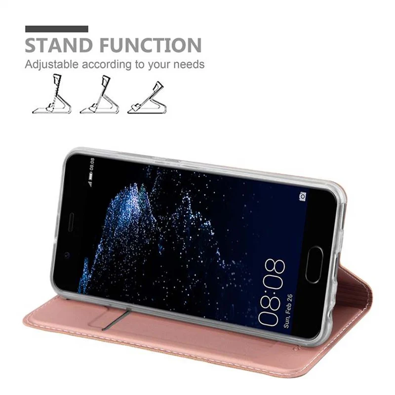Cadorabo Hülle kompatibel mit Huawei P10 Schutzhülle mit Magnetverschluss, Standfunktion und Kartenfach