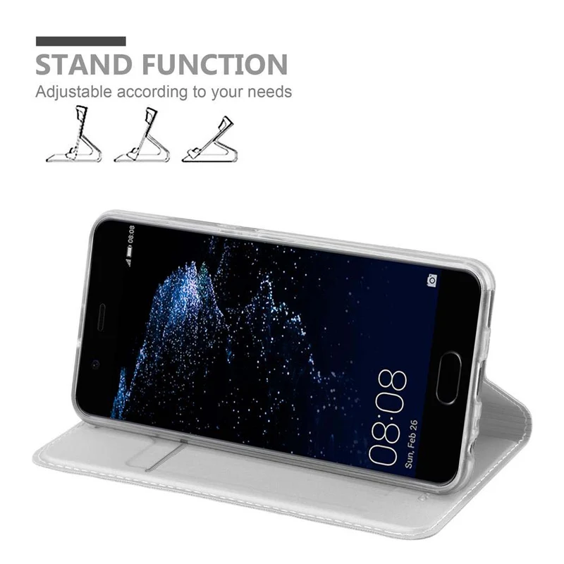 Cadorabo Hülle kompatibel mit Huawei P10 Schutzhülle mit Magnetverschluss, Standfunktion und Kartenfach