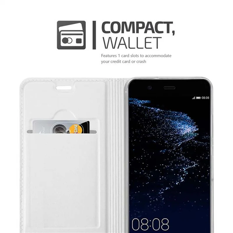 Cadorabo Hülle kompatibel mit Huawei P10 Schutzhülle mit Magnetverschluss, Standfunktion und Kartenfach