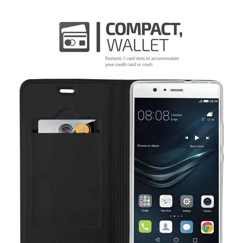 Cadorabo Hülle kompatibel mit Huawei P9 LITE 2016 / G9 LITE Schutzhülle mit Magnetverschluss, Standfunktion und Kartenfach