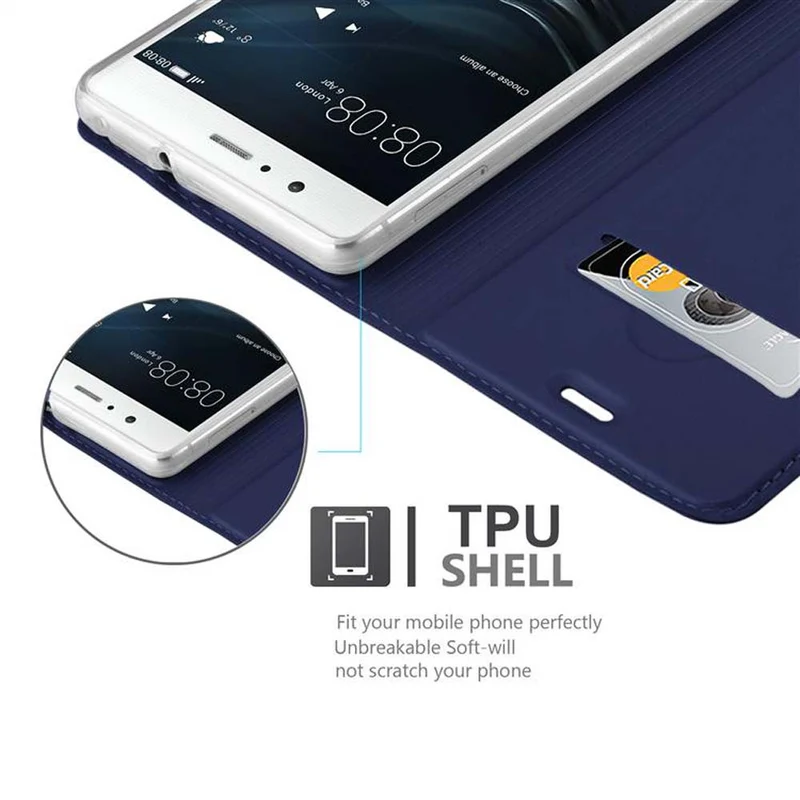 Cadorabo Hülle kompatibel mit Huawei P9 LITE 2016 / G9 LITE Schutzhülle mit Magnetverschluss, Standfunktion und Kartenfach