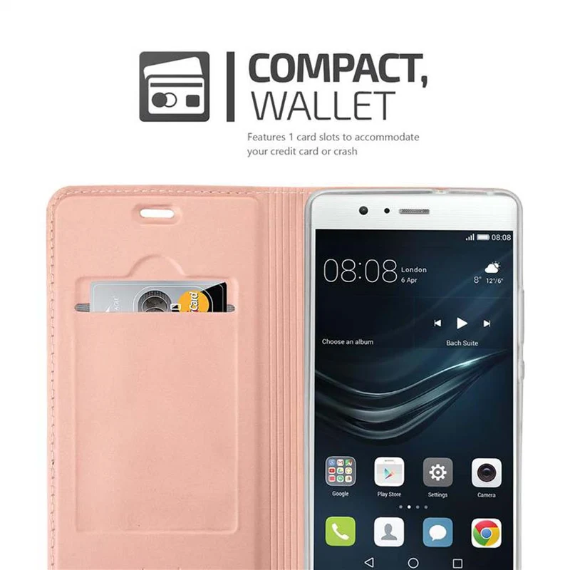 Cadorabo Hülle kompatibel mit Huawei P9 LITE 2016 / G9 LITE Schutzhülle mit Magnetverschluss, Standfunktion und Kartenfach