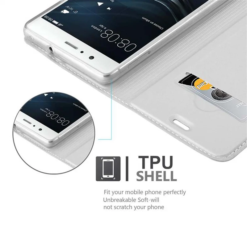 Cadorabo Hülle kompatibel mit Huawei P9 LITE 2016 / G9 LITE Schutzhülle mit Magnetverschluss, Standfunktion und Kartenfach