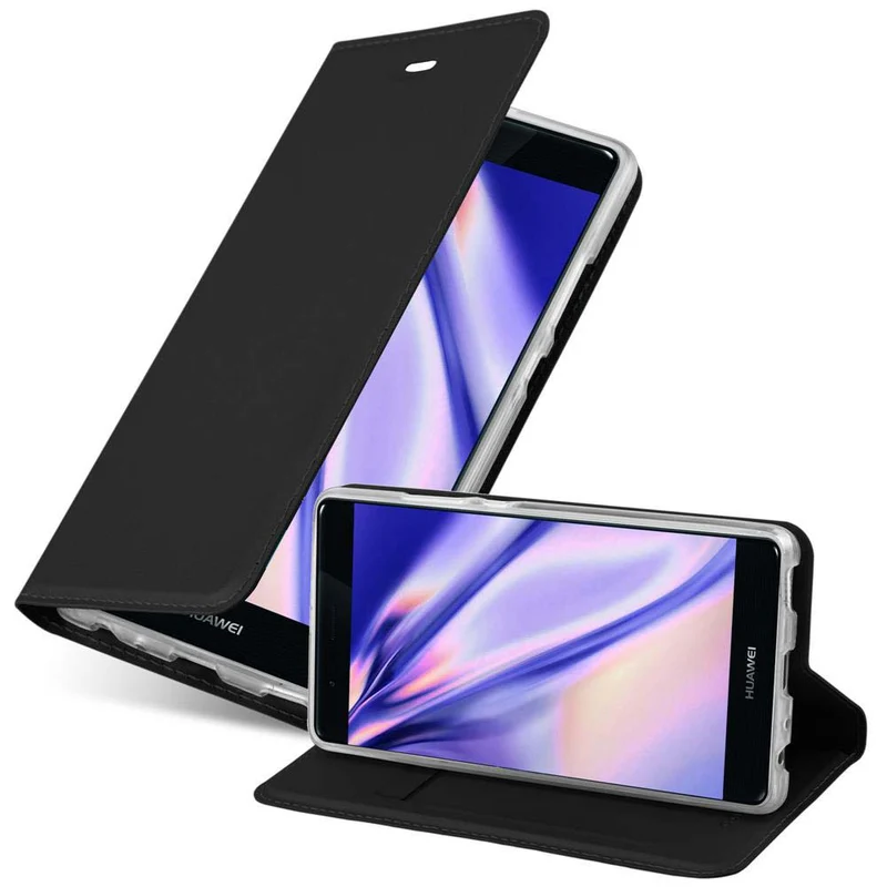 Cadorabo Hülle kompatibel mit Huawei P9 Schutzhülle mit Magnetverschluss, Standfunktion und Kartenfach