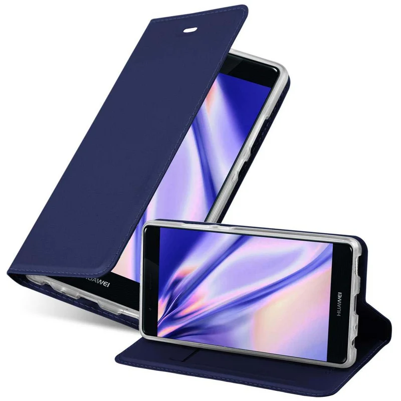 Cadorabo Hülle kompatibel mit Huawei P9 Schutzhülle mit Magnetverschluss, Standfunktion und Kartenfach