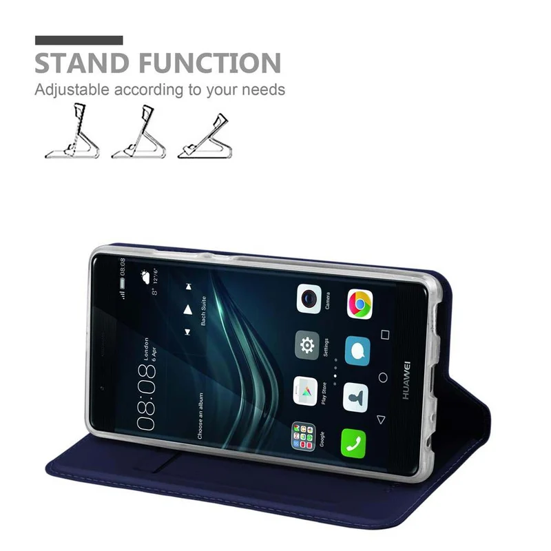 Cadorabo Hülle kompatibel mit Huawei P9 Schutzhülle mit Magnetverschluss, Standfunktion und Kartenfach