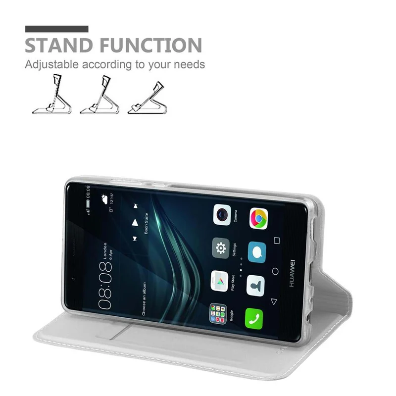 Cadorabo Hülle kompatibel mit Huawei P9 Schutzhülle mit Magnetverschluss, Standfunktion und Kartenfach