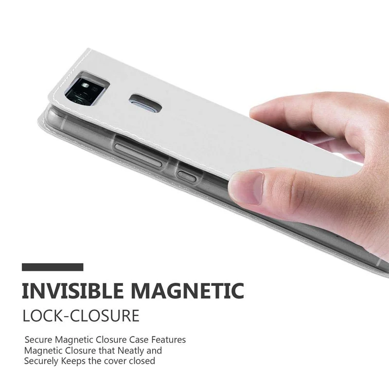 Cadorabo Hülle kompatibel mit Huawei P9 Schutzhülle mit Magnetverschluss, Standfunktion und Kartenfach
