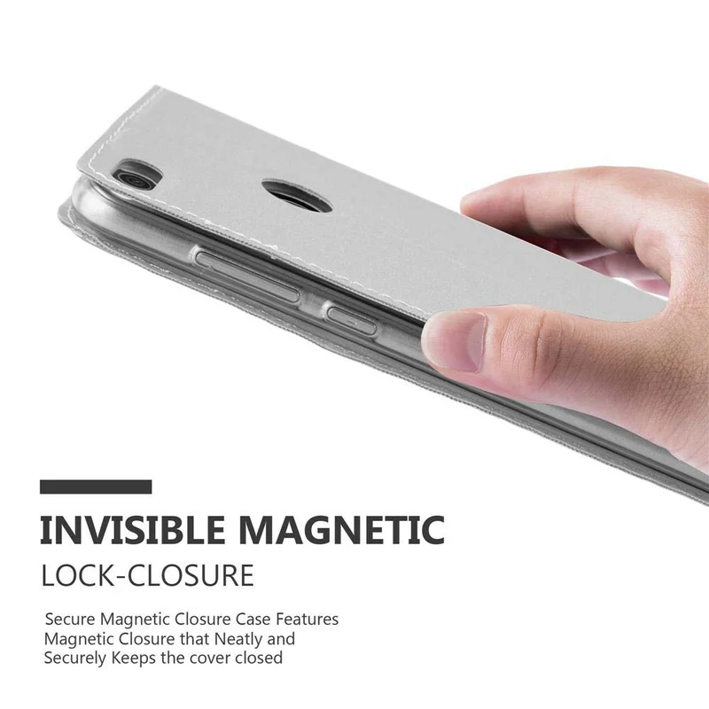 Cadorabo Hülle kompatibel mit Huawei P8 LITE 2017 / P9 LITE 2017 Schutzhülle mit Magnetverschluss, Standfunktion und Kartenfach