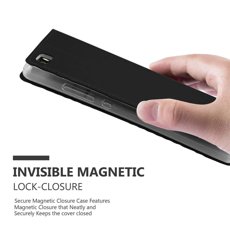 Cadorabo Hülle kompatibel mit Huawei P8 LITE 2015 Schutzhülle mit Magnetverschluss, Standfunktion und Kartenfach