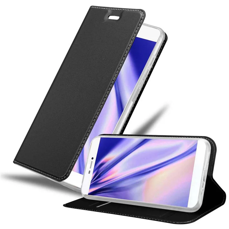 Cadorabo Hülle kompatibel mit Huawei P8 Schutzhülle mit Magnetverschluss, Standfunktion und Kartenfach