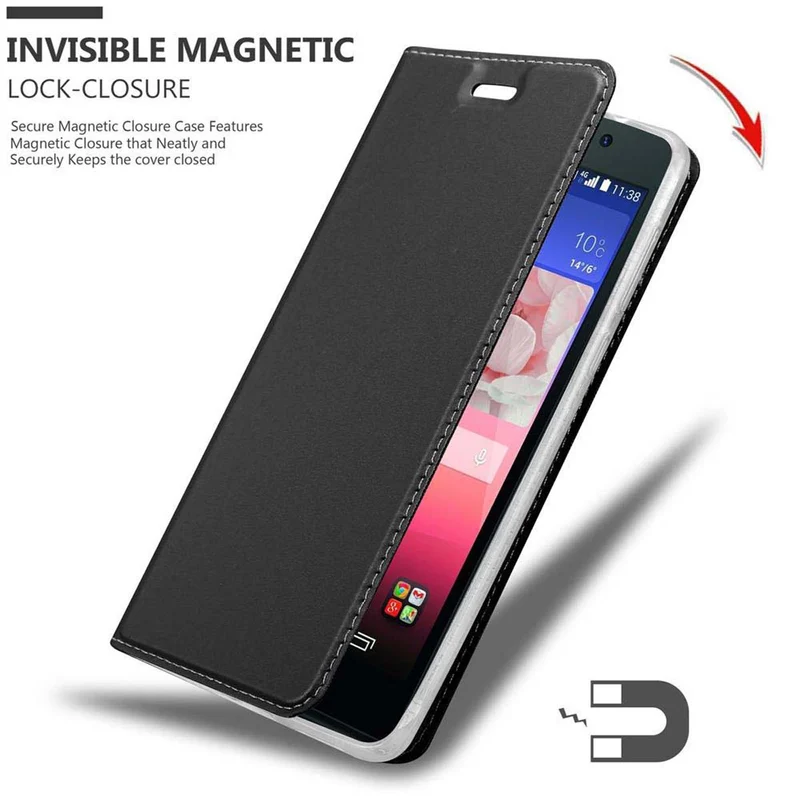 Cadorabo Hülle kompatibel mit Huawei ASCEND P7 Schutzhülle mit Magnetverschluss, Standfunktion und Kartenfach