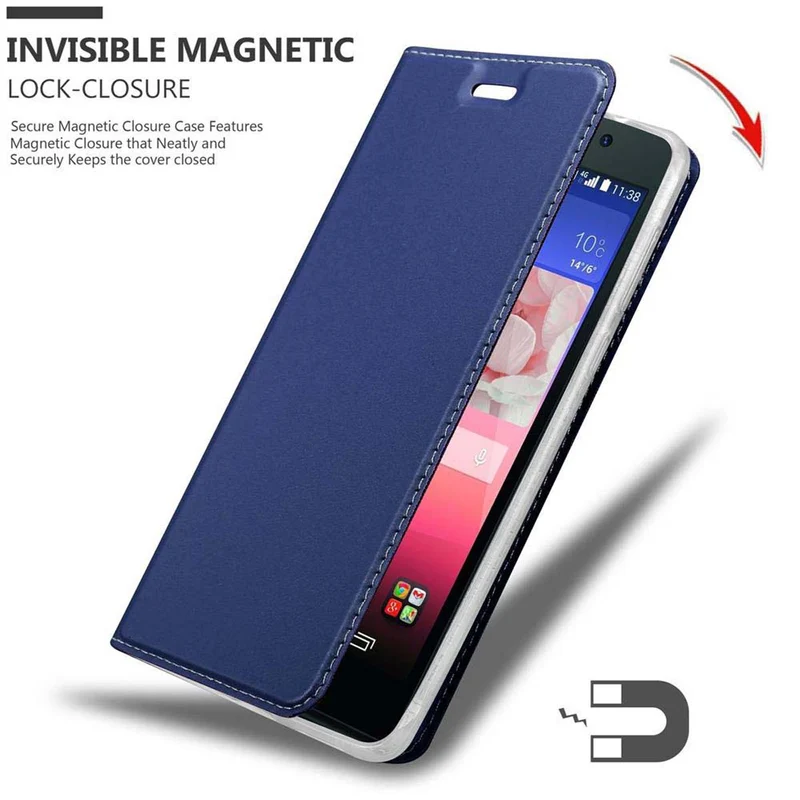 Cadorabo Hülle kompatibel mit Huawei ASCEND P7 Schutzhülle mit Magnetverschluss, Standfunktion und Kartenfach