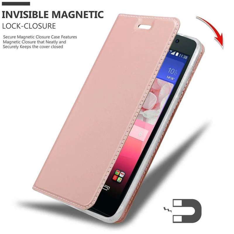Cadorabo Hülle kompatibel mit Huawei ASCEND P7 Schutzhülle mit Magnetverschluss, Standfunktion und Kartenfach