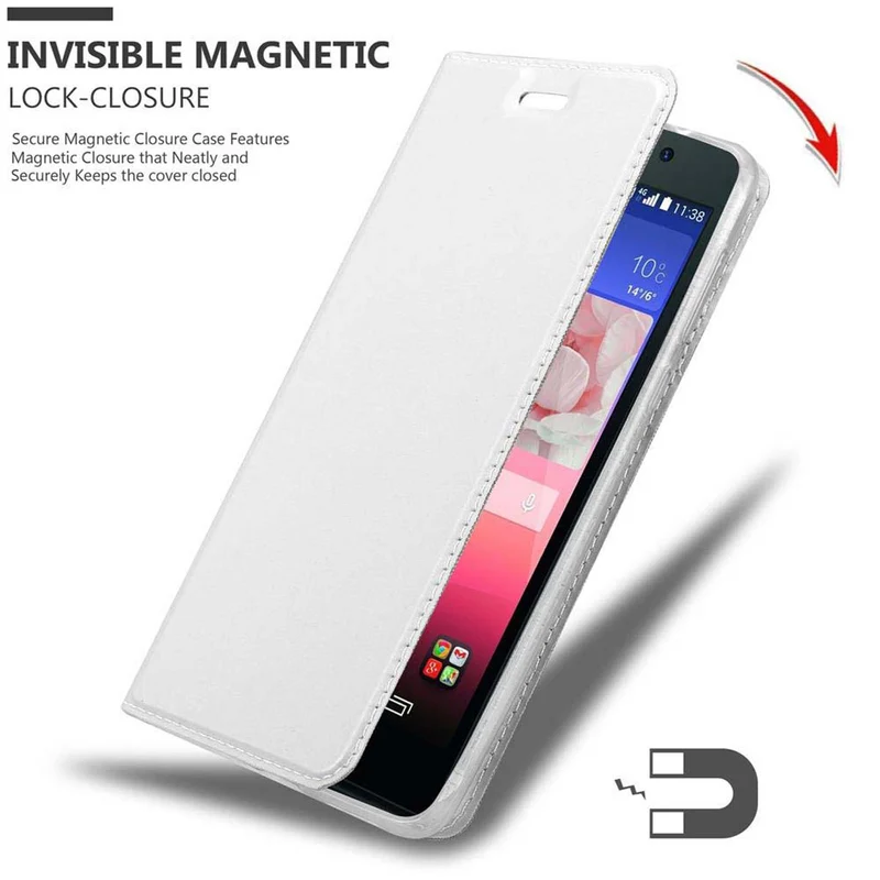Cadorabo Hülle kompatibel mit Huawei ASCEND P7 Schutzhülle mit Magnetverschluss, Standfunktion und Kartenfach