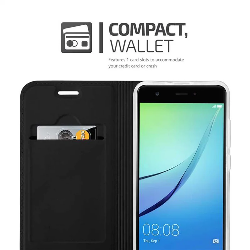 Cadorabo Hülle kompatibel mit Huawei NOVA Schutzhülle mit Magnetverschluss, Standfunktion und Kartenfach