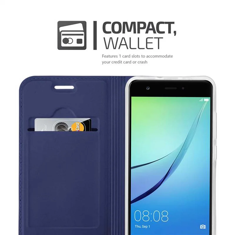 Cadorabo Hülle kompatibel mit Huawei NOVA Schutzhülle mit Magnetverschluss, Standfunktion und Kartenfach