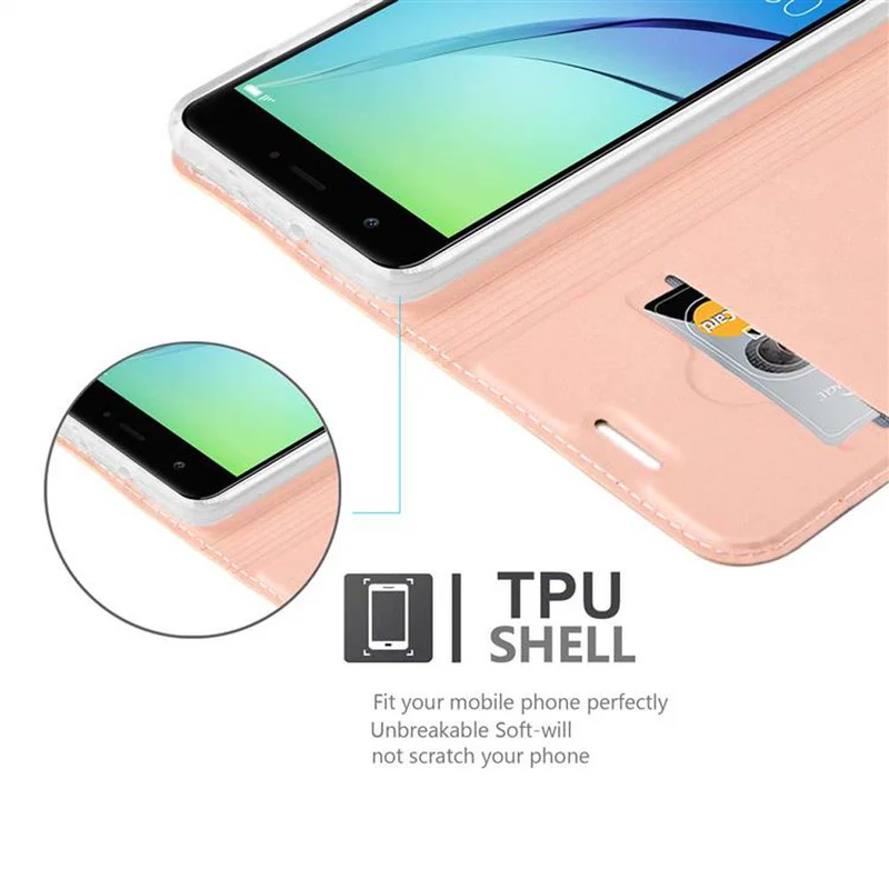 Cadorabo Hülle kompatibel mit Huawei NOVA Schutzhülle mit Magnetverschluss, Standfunktion und Kartenfach