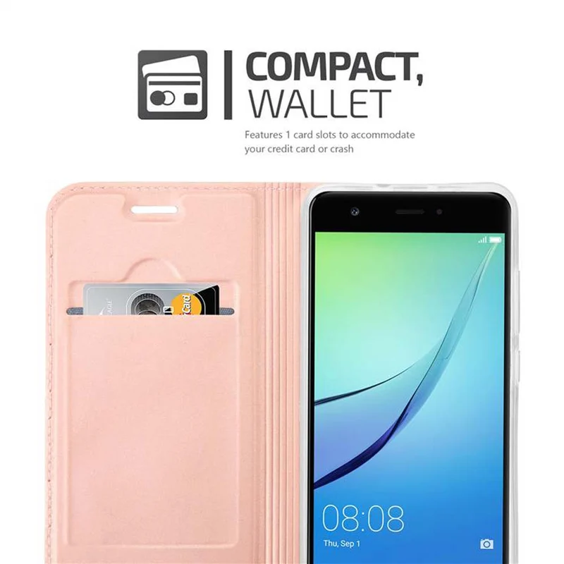 Cadorabo Hülle kompatibel mit Huawei NOVA Schutzhülle mit Magnetverschluss, Standfunktion und Kartenfach