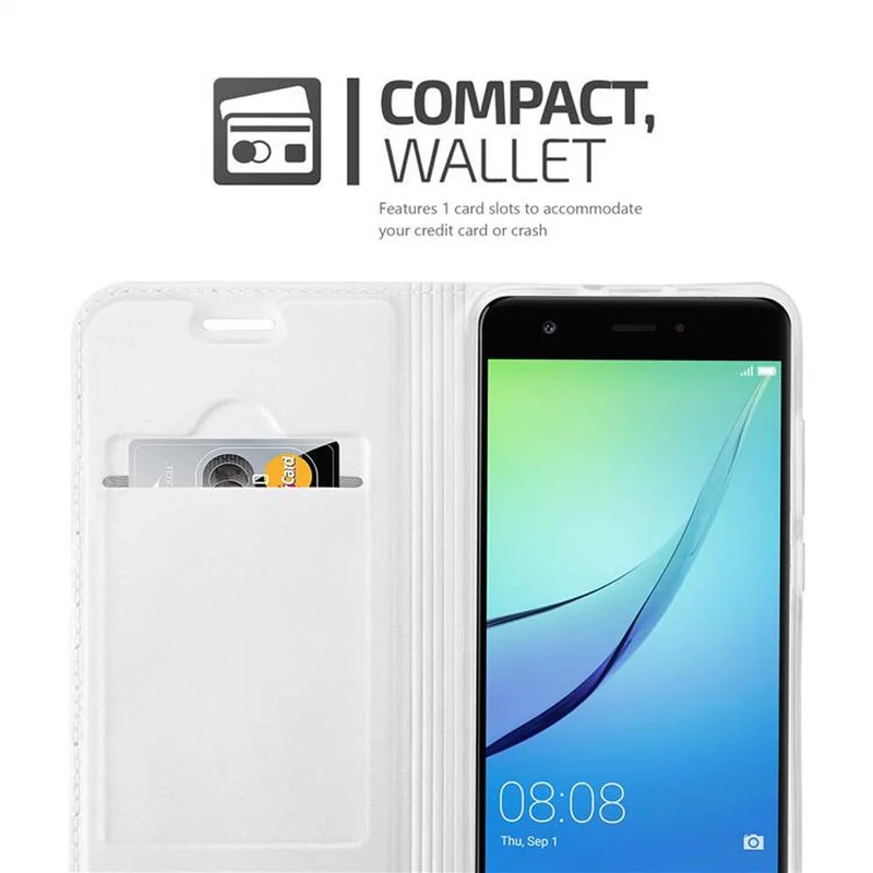 Cadorabo Hülle kompatibel mit Huawei NOVA Schutzhülle mit Magnetverschluss, Standfunktion und Kartenfach