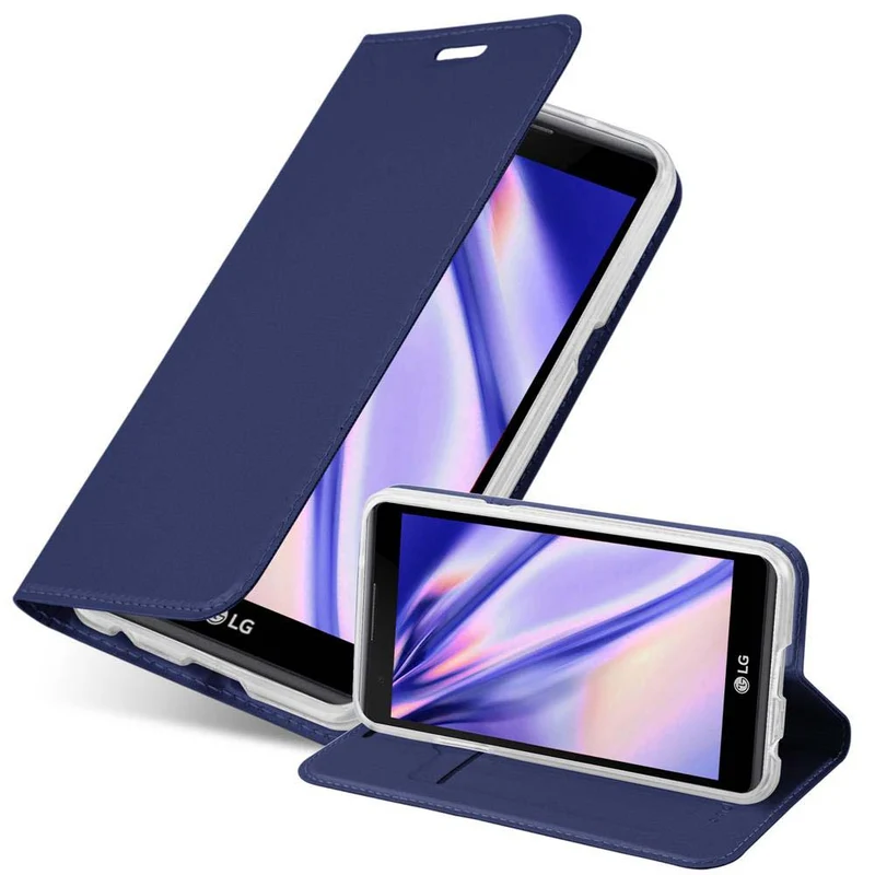 Cadorabo Hülle kompatibel mit LG X POWER Schutzhülle mit Magnetverschluss, Standfunktion und Kartenfach