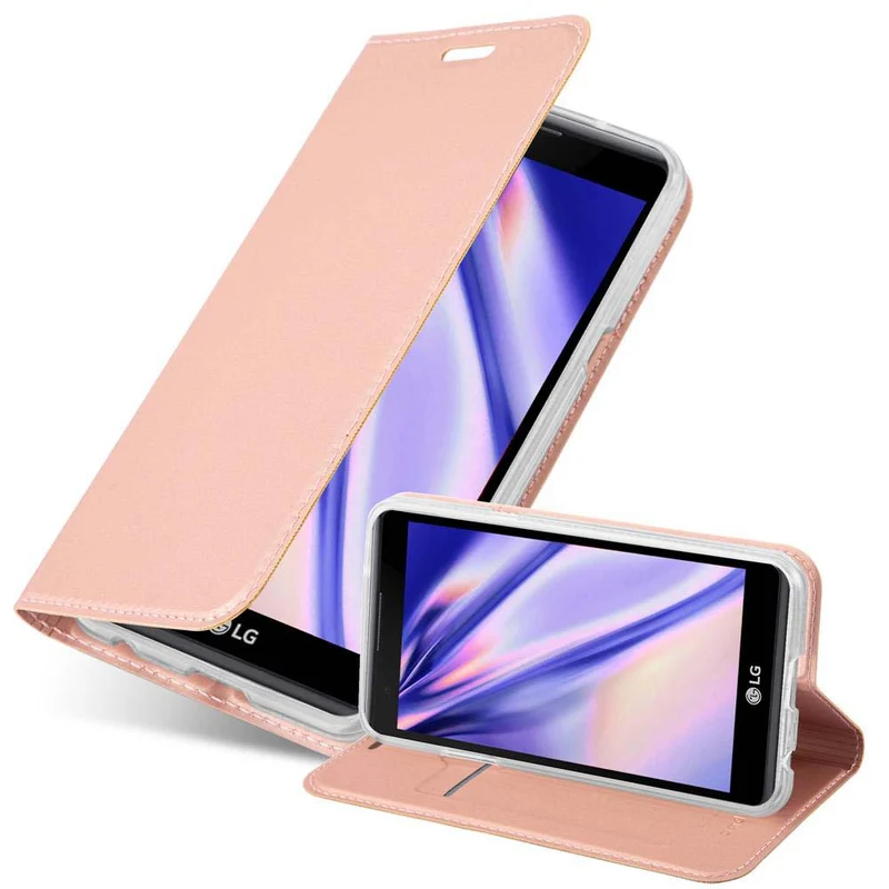 Cadorabo Hülle kompatibel mit LG X POWER Schutzhülle mit Magnetverschluss, Standfunktion und Kartenfach