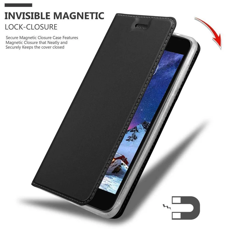 Cadorabo Hülle kompatibel mit LG K8 2017 Schutzhülle mit Magnetverschluss, Standfunktion und Kartenfach